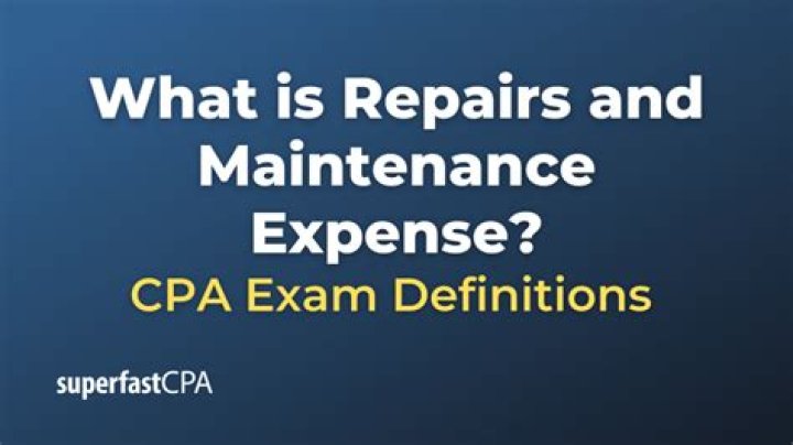 Can repairs and maintenance be depreciated?