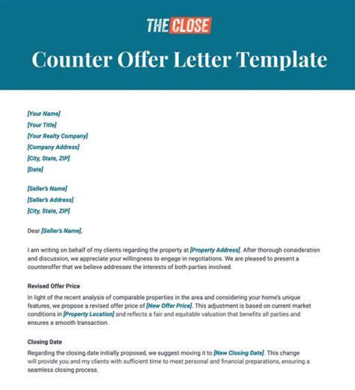 Does a counteroffer reject the original purchase offer?