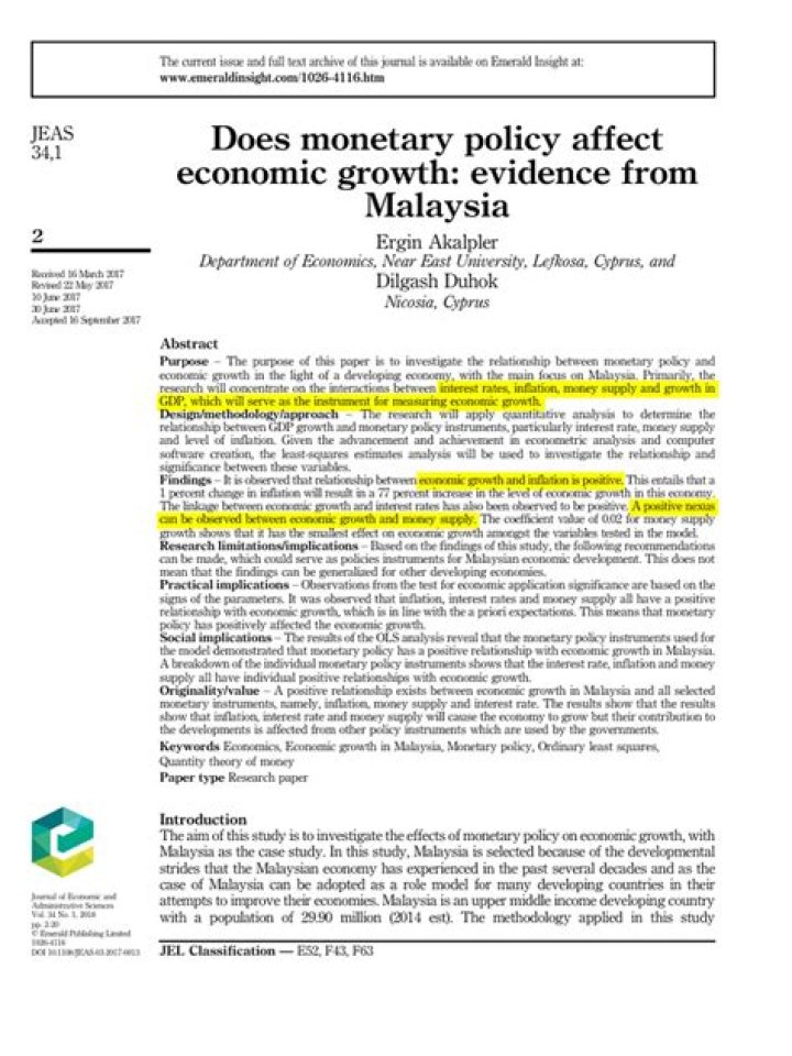 Does monetary policy affect economic growth?