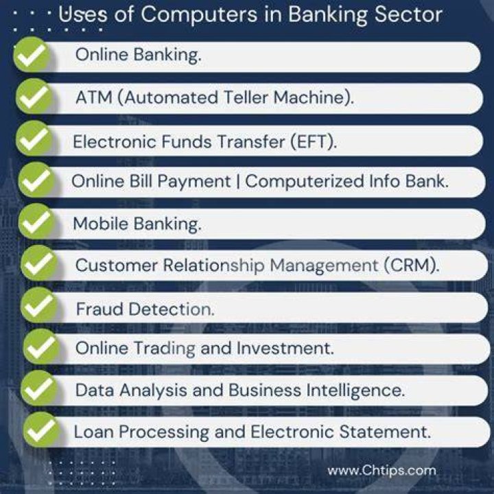 How are computers used in banking and finance?