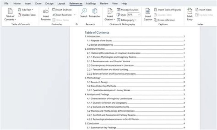 How do I enable contents in Word?