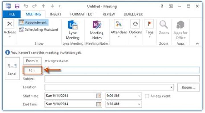 How do I send a meeting invite on Hotmail?