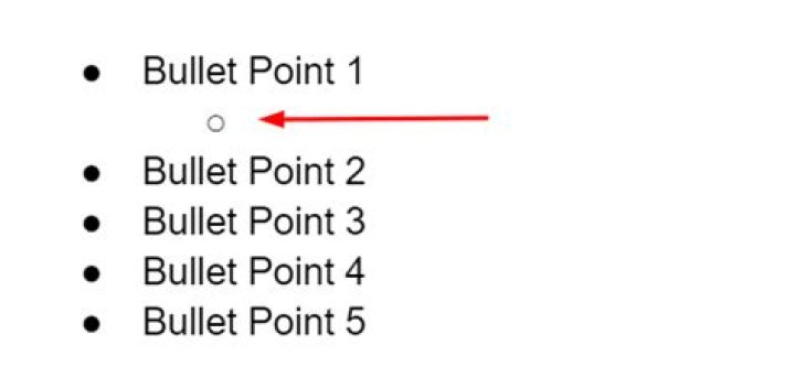 How do I type a second bullet point?