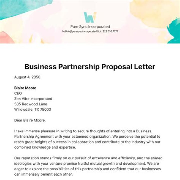 How do you ask for a business partnership letter?