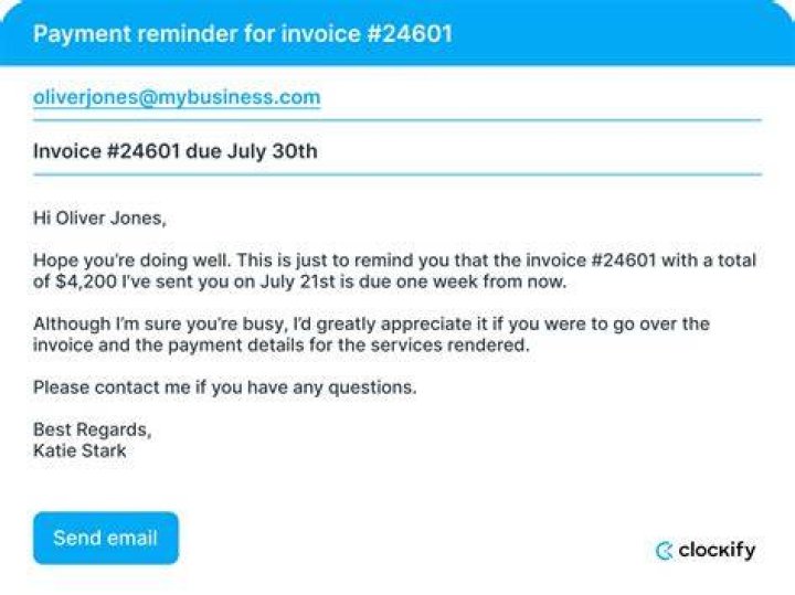 How do you ask for payment in a message?