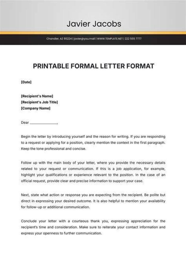 How do you format a formal letter?