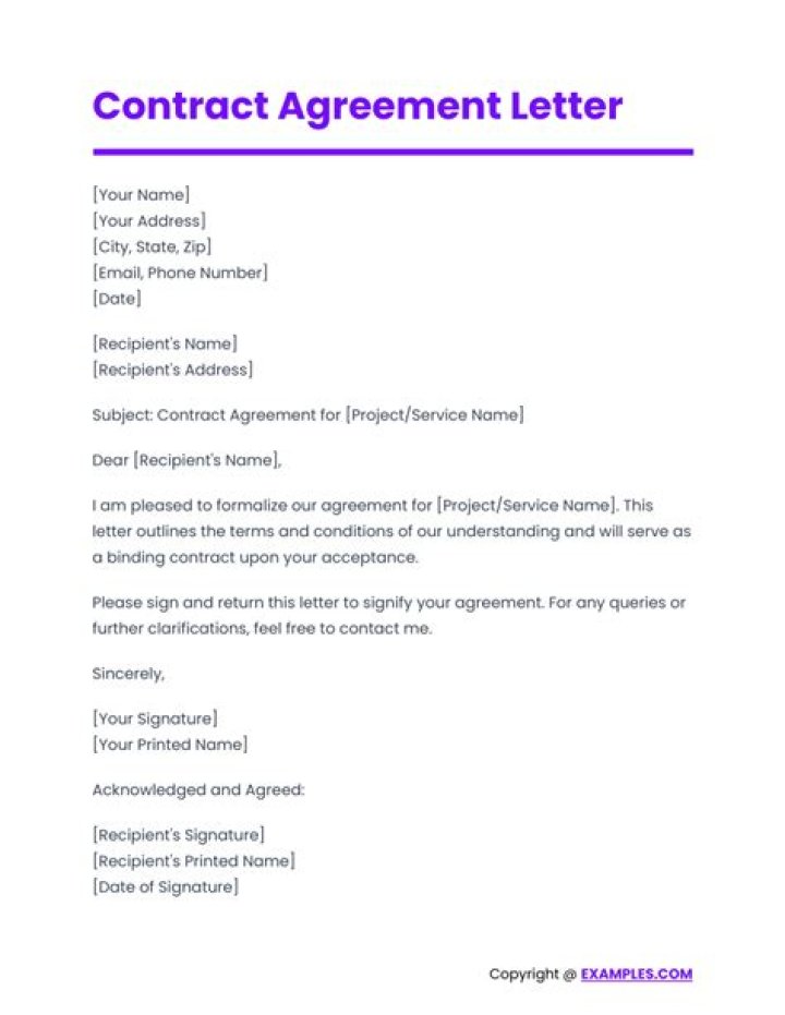 How do you write a business agreement letter?