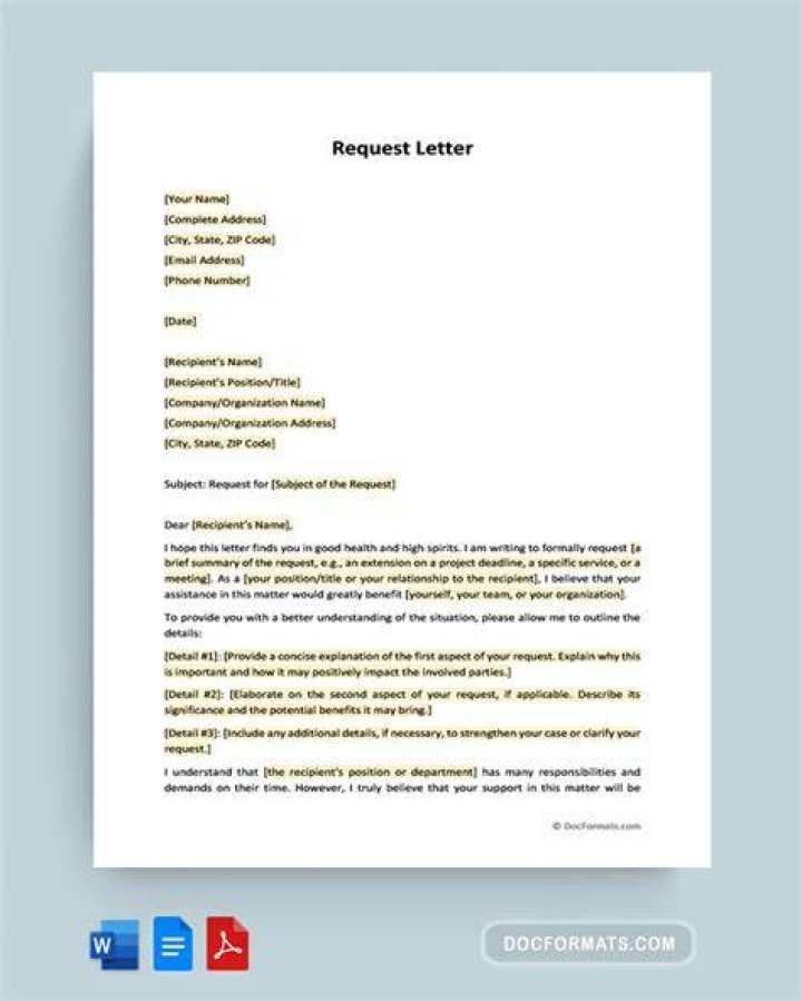 How do you write a letter requesting important documents?