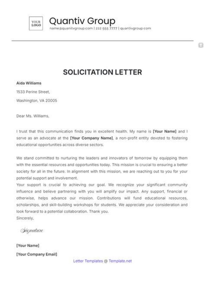 How do you write a solicited letter?