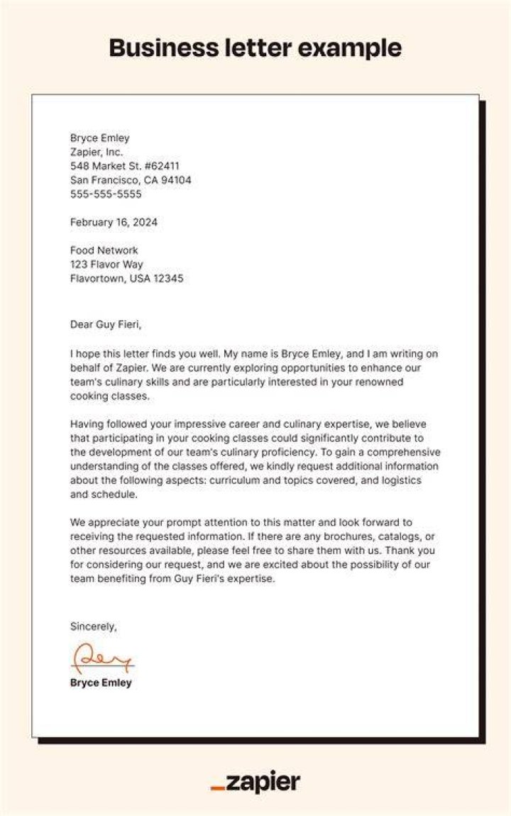 How is a business letter organized?