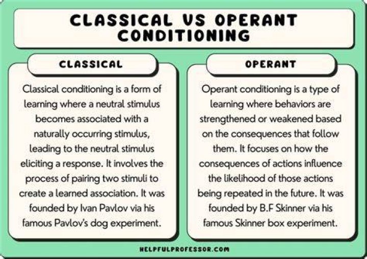 How is operant conditioning different from classical conditioning quizlet?