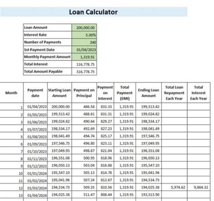 How is the carrying amount of a loan calculated?