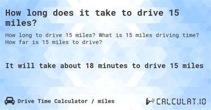 How long does 25 miles take to drive?