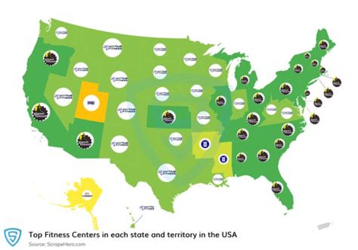 How many gyms are there in the US?