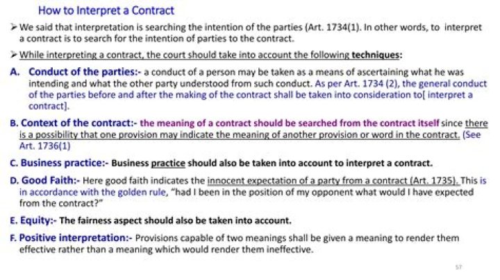 How will a court interpret a contract?