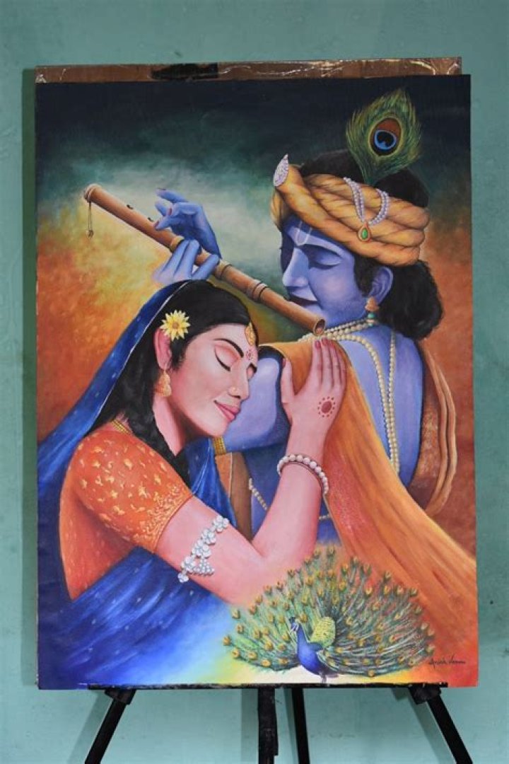 How would you describe Radha Krishna painting?