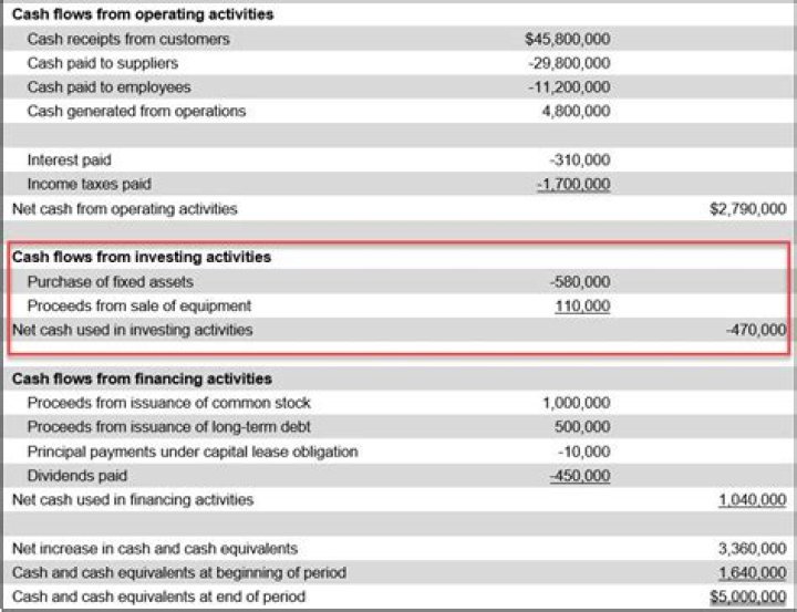 Is cash included in operating activities?