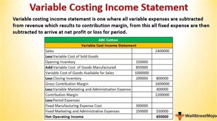 Is variable costing income statement?