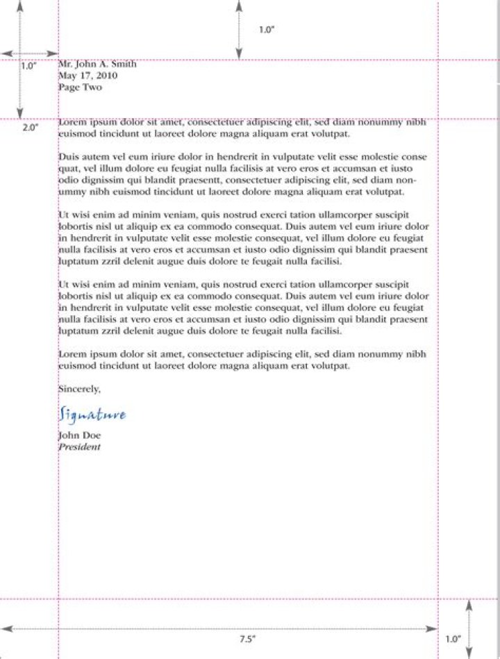 Should the second page of a letter be on letterhead?