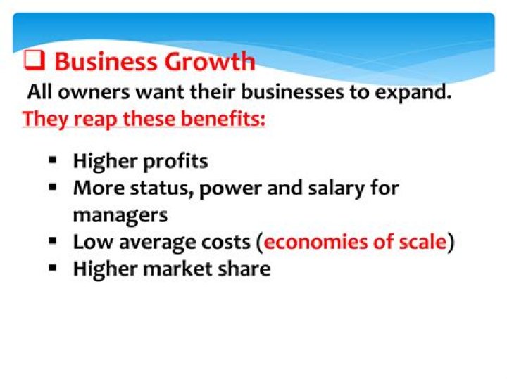 What are 4 reasons for business growth?