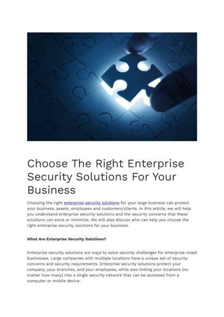What are enterprise security solutions?
