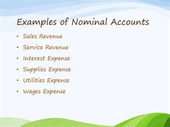 What are some examples of nominal accounts?