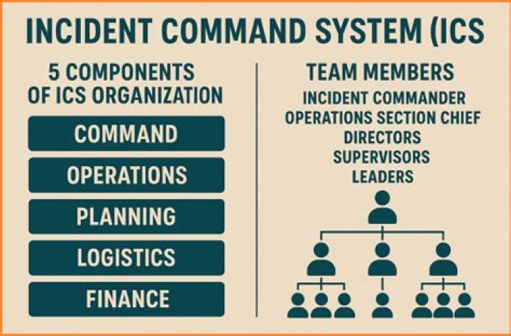 What are the 5 major incident command system functional areas?