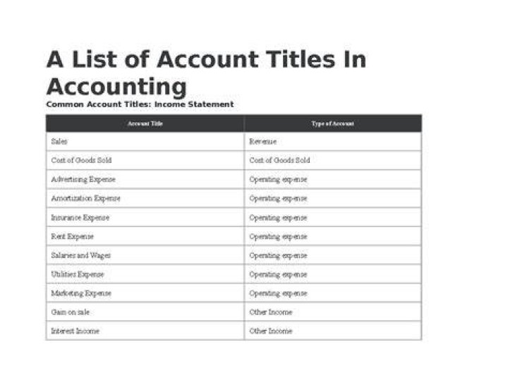 What are the account titles under merchandising business?