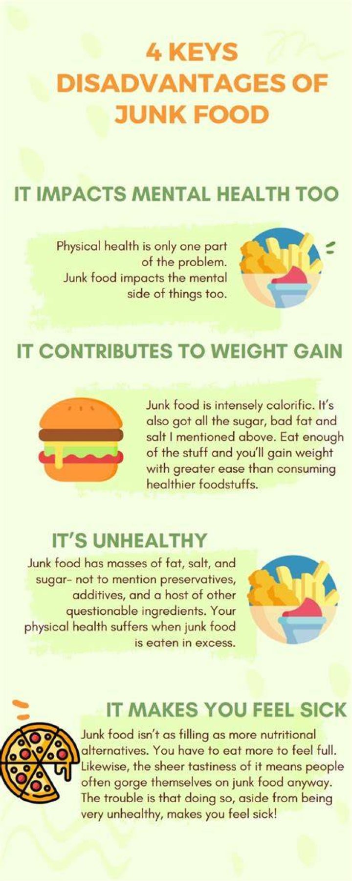 What are the advantages of eating junk food?