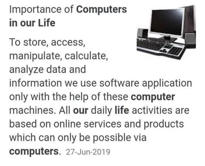 What are the uses of computer in daily life?