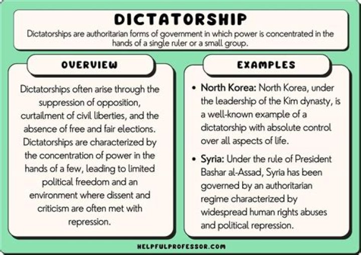 What are traits of a dictatorship?