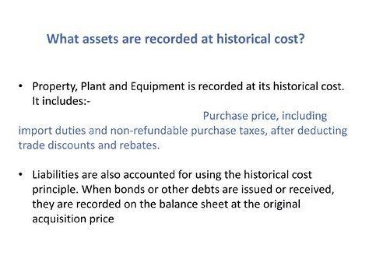 What assets are recorded at historical cost?
