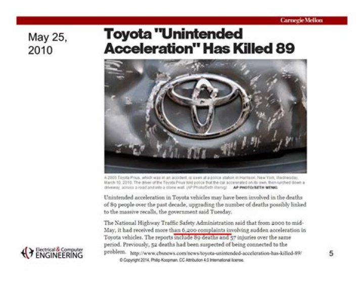What causes Toyota unintended acceleration?