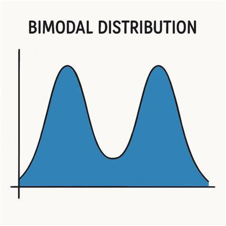 What does a bimodal distribution show?