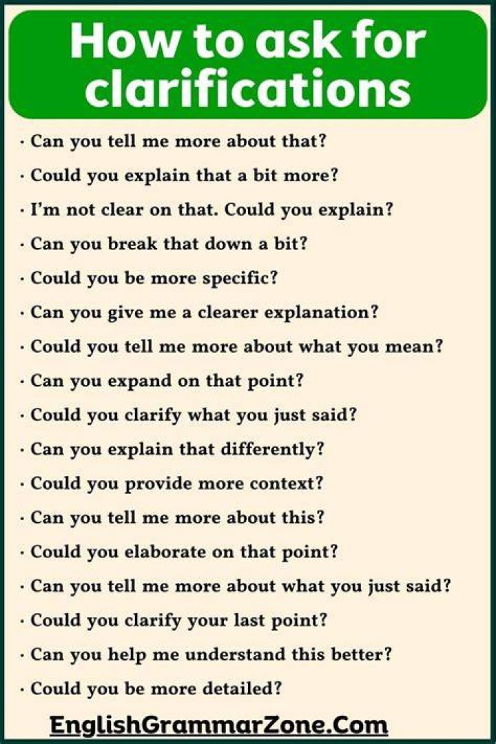 What does it mean to ask someone for clarification?