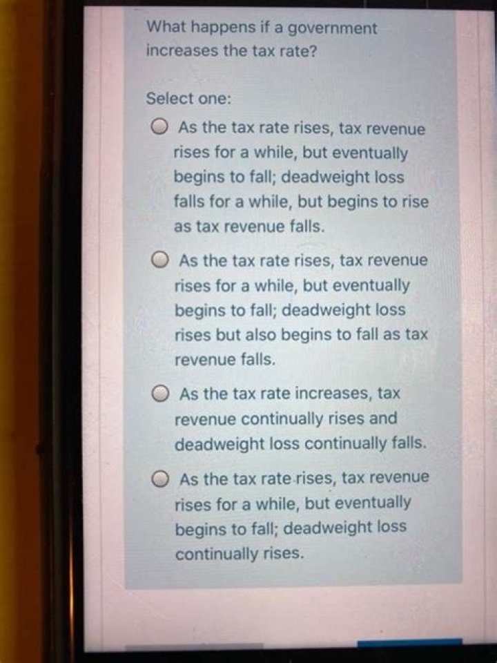 What happens if a government increases the tax rate?