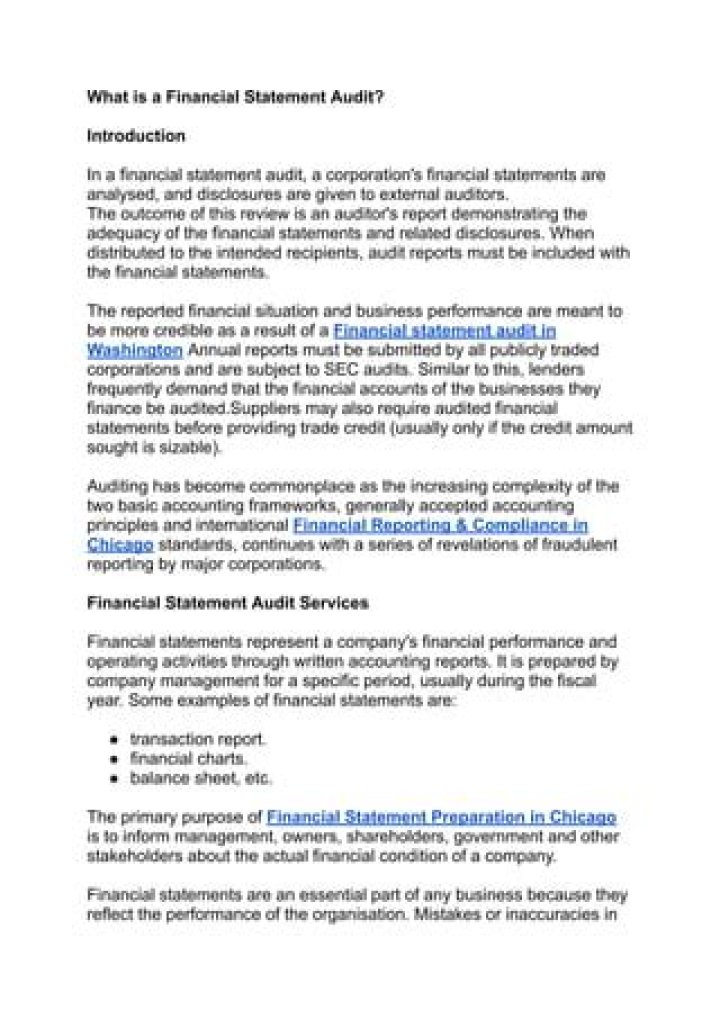 What happens when a company is audited?