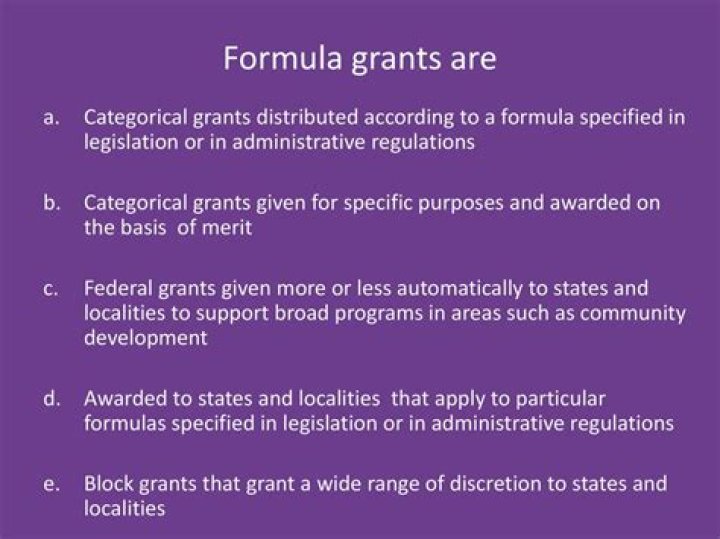 What is a categorical formula grant?