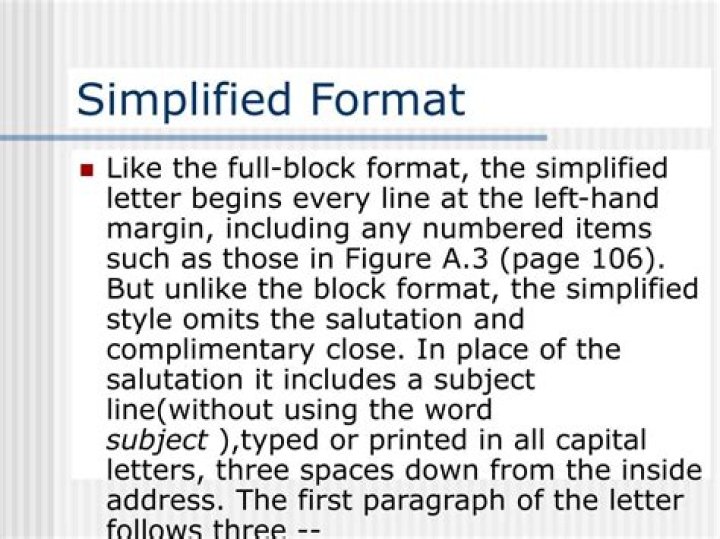 What is a simplified letter format?