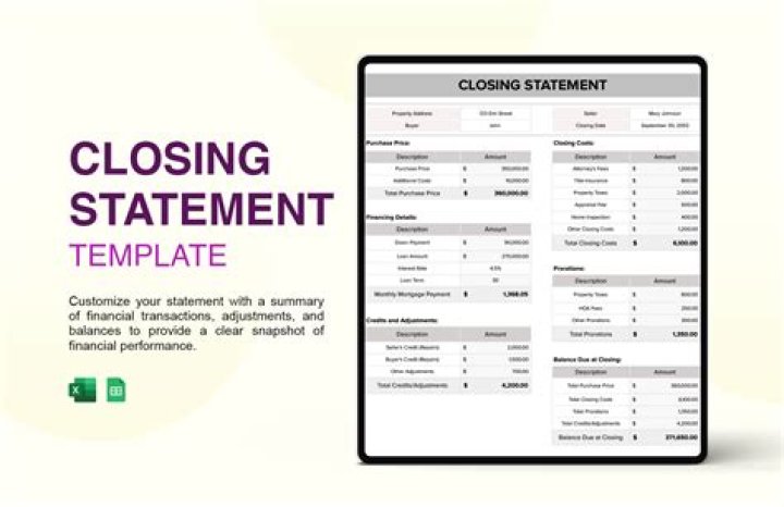 What is an estimated closing statement?