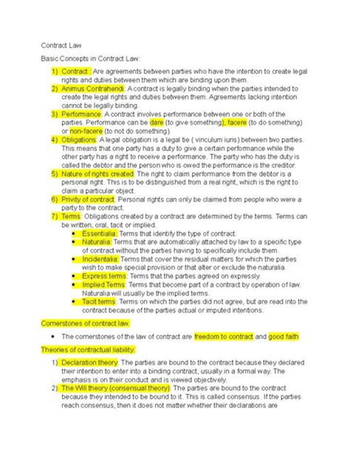 What is an example of contract law?