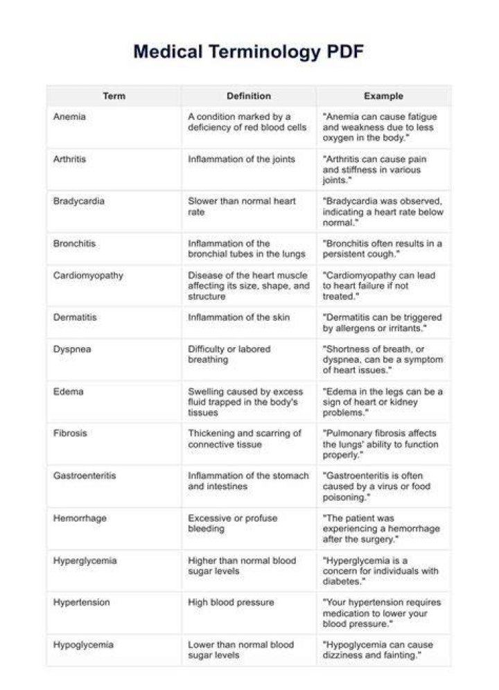 What is an example of terminology?