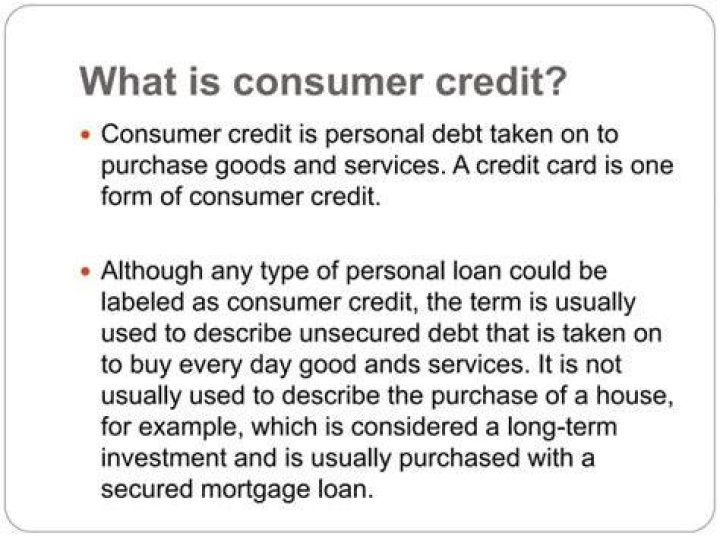 What is consumer credit?