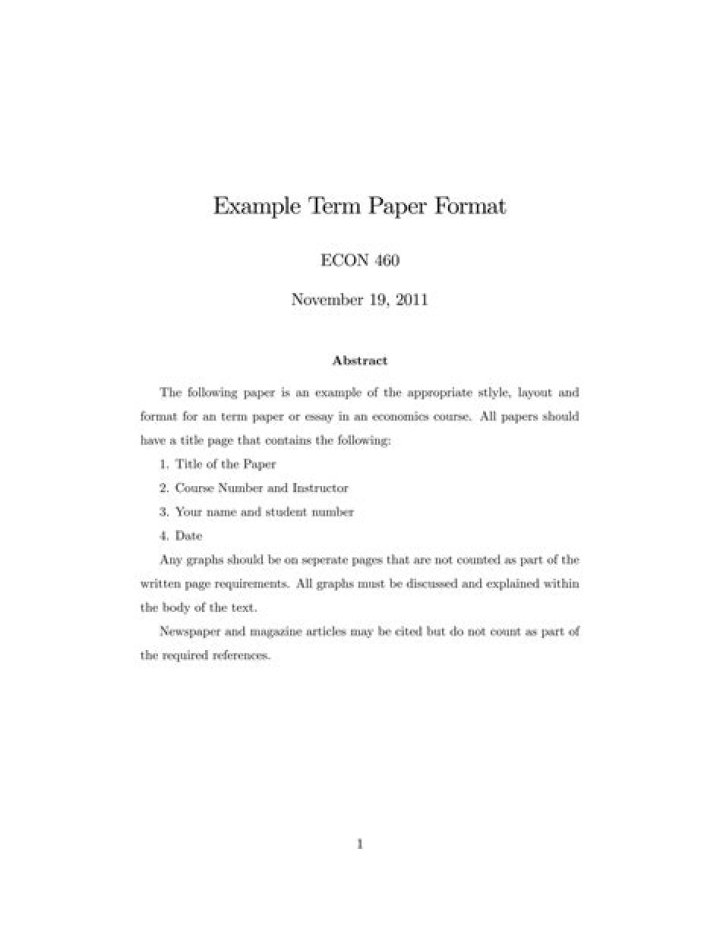 What is econ paper format?