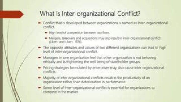 What is inter organizational conflict?