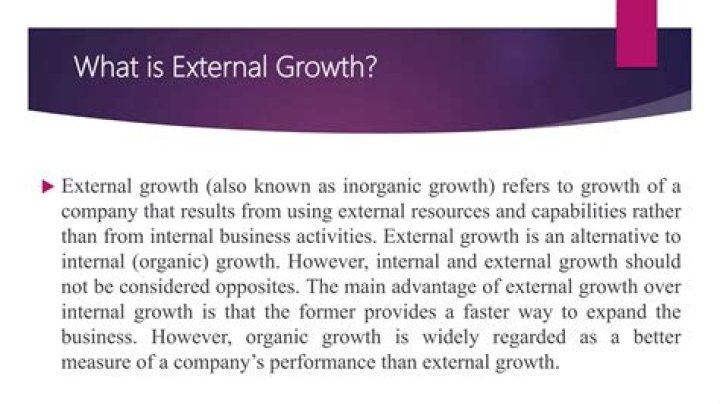 What is internal growth and external growth?