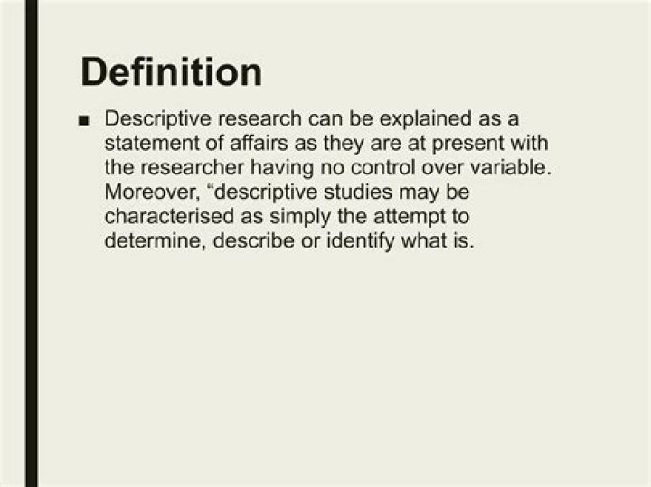 What is meant by descriptive research?