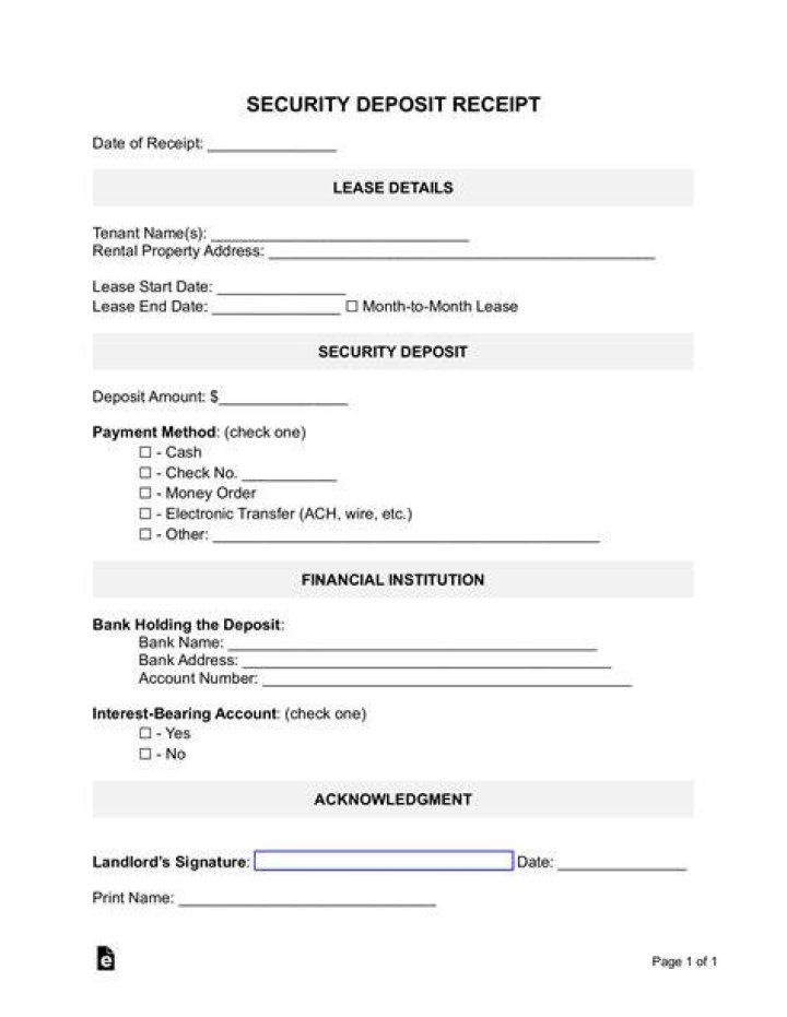 What is safe keeping receipt?