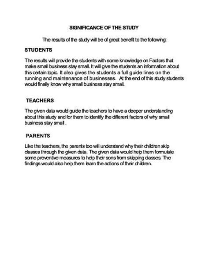 What is significance of the study example?