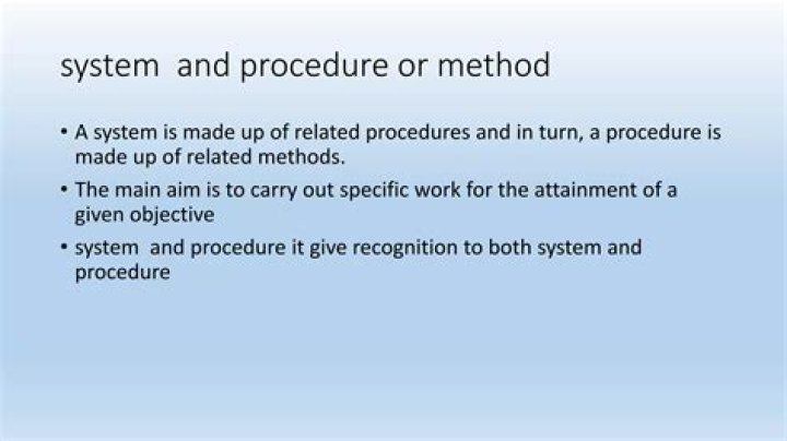 What is system and procedure?